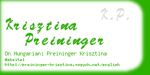 krisztina preininger business card